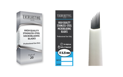 C-shape Box of 20 Slanted 0.25mm / 7 needle blades