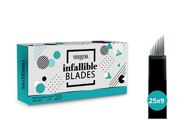 C-shape Box of 20 Slanted 0.25mm / 9 needle blades