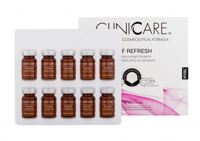 ClinicCare Refresh, skin rejuvenation vial, (2% HA), 10 x 8ml