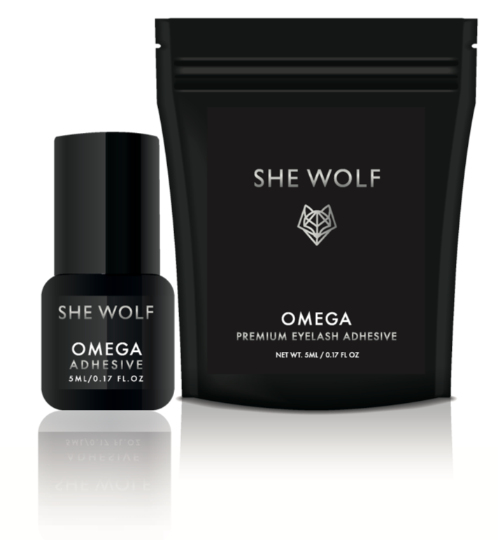 SHE WOLF OMEGA LASH GLUE / ADHESIVE BEST FOR RETENTION MEDICAL GRADE. Best for beginners and for professional stylist in very high humidity