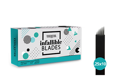 C-shape Box of 20 Slanted 0.25mm/10 needle blades