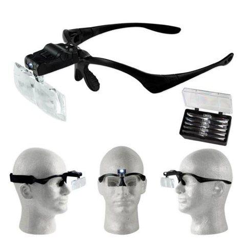 MAGNIFYING GLASSES WITH LED LIGHT BLACK